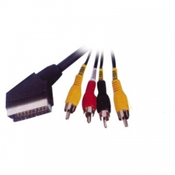 Kabel SCART (21P) - 4RCA konektor 2 m 