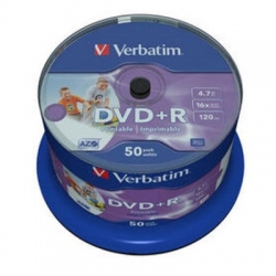 Verbatim DVD+R 4.7Gb 16X Full Printable Cake 50 